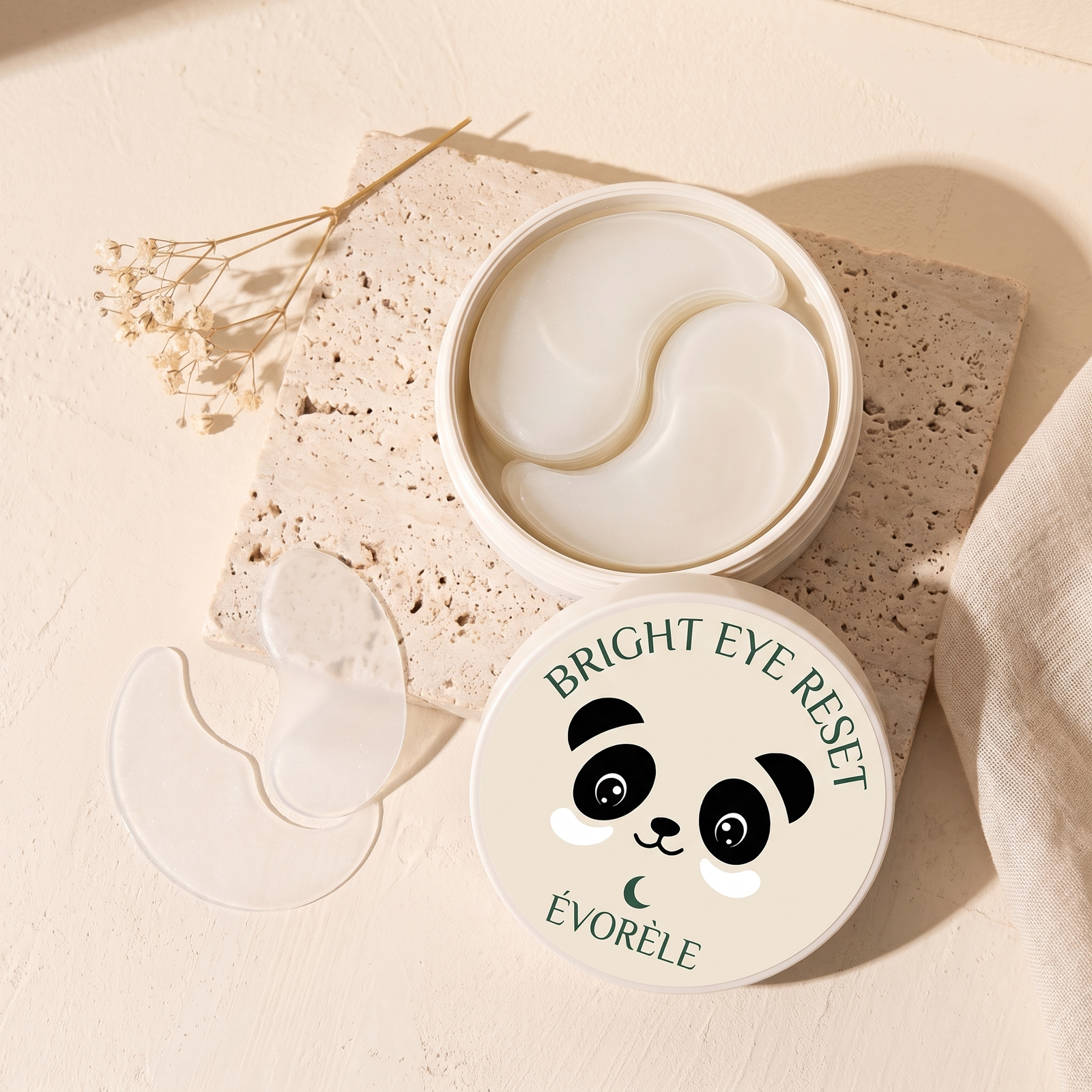 Bright Eye Reset — patch pair flat lay