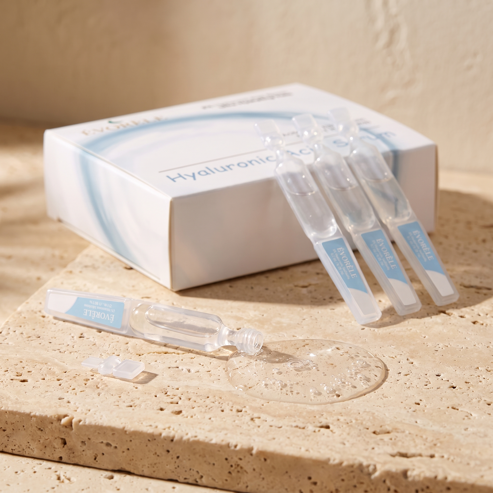 Open box with tray of single-dose vials