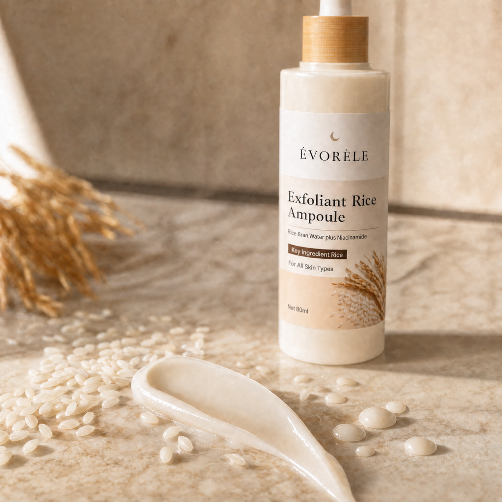 Évorèle Exfoliant Rice Ampoule with rice grains